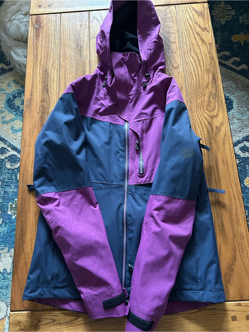 Purple & Navy Women's 696 Hooded snowboard or ski Jacket